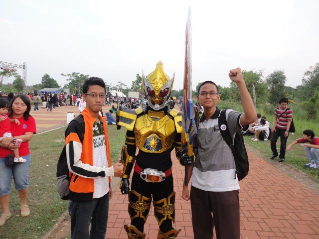 Me, Kamen Rider, and Taufan.
