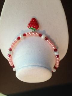 Strawberry necklace for Waldorf dolls