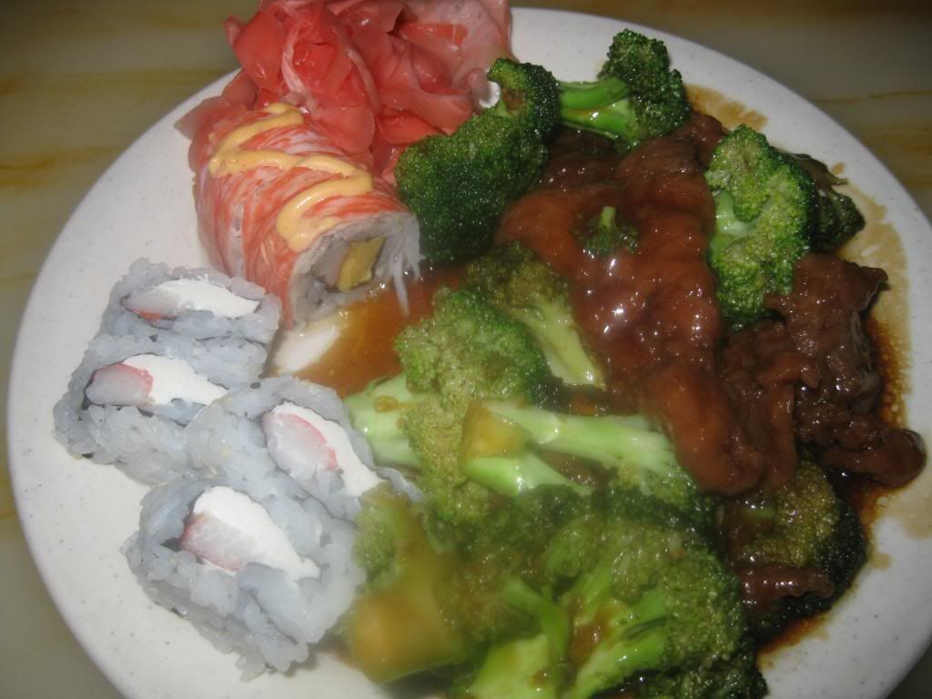 #Beef and #Broccoli with #Seafood #sushi - DrewryNewsNetwork.com