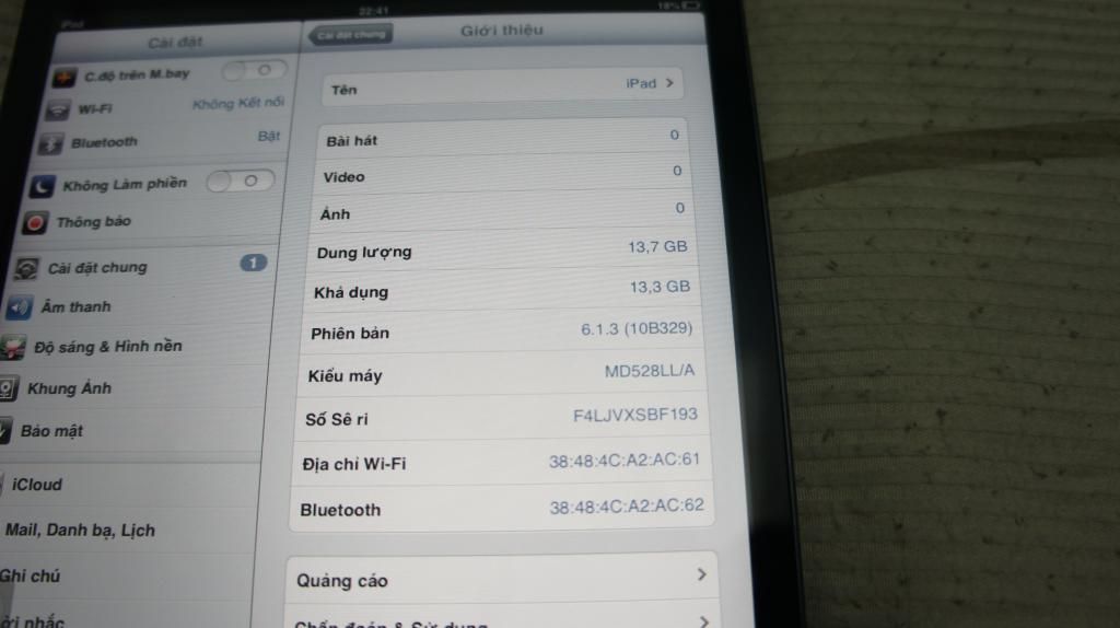 Bán Ipad mini 16G Black Wifi OS 6.1.3 mới 99%, giá tốt nhất nè