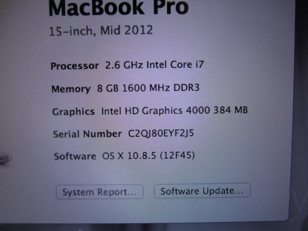 Bán Macbook Pro Mid 2012 15inch Core i7 2.6/8G/750G Geforce 650,mới 98%,zin 100% - 2