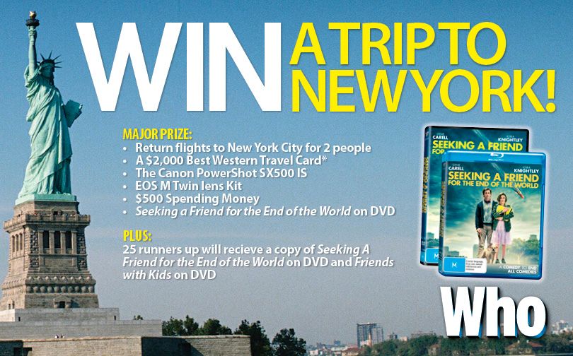 Who Magazine win a trip to New York(5pm close)